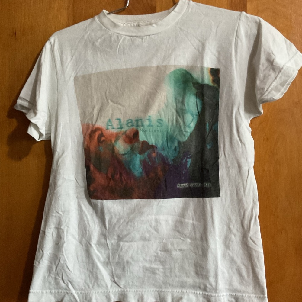 Alanis Morissette Graphic Tee - White with Multi-Color Print